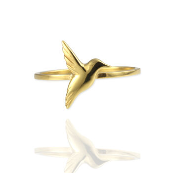 9ct Gold Hummingbird Ring, 4 of 8