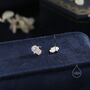 Sterling Silver Blue Opal Hamsa Hand Stud Earrings, thumbnail 3 of 11