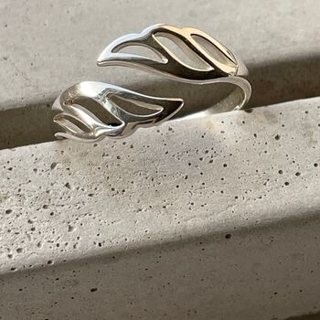 925 Sterling Silver Feather Angel Wings Ring, 6 of 6