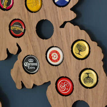 British Isles Beer Collector Cap Map Wall Art, 2 of 6