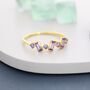 Lilac Purple Amethyst Baguette Cz Cluster Ring, thumbnail 4 of 11