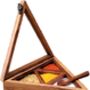 Wooden Handcrafted Triangle Spice Box With Spoon, thumbnail 1 of 3
