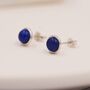 Natural Lapis Lazuli Stud Earrings In Sterling Silver, thumbnail 6 of 11