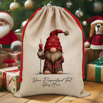 Personalised Christmas Gonk Gnome Gift Sack, 7 of 12