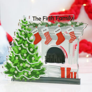 Personalised Family Christmas Fireplace Ornament, 5 of 10
