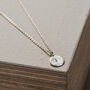 Mini Hammered Disc Initial Necklace, thumbnail 2 of 9