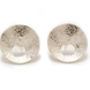 Concave Textured Silver Post Earrings With Hole Detail, thumbnail 3 of 6