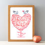 Mr And Mrs Personalised Wedding Tree Print, thumbnail 1 of 4