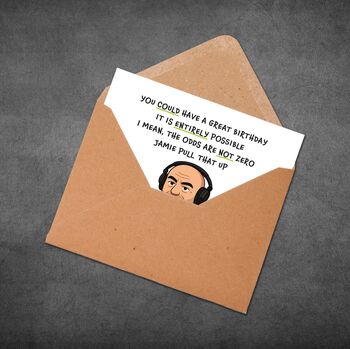 Funny Birthday Card – Podcast Host Parody Design, 5 of 7