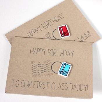 Personalised First Class Stamp Happy Birthday Card, 6 of 8