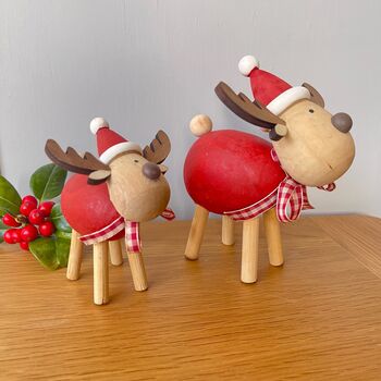 Mummy And Baby Wooden Reindeer Pair, 3 of 5