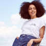 'Do Less Live More' Embroidered Oversized Women's Tee, thumbnail 2 of 3
