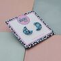 Moon Glitter Resin Stud Earrings Purple And Blue, thumbnail 5 of 8