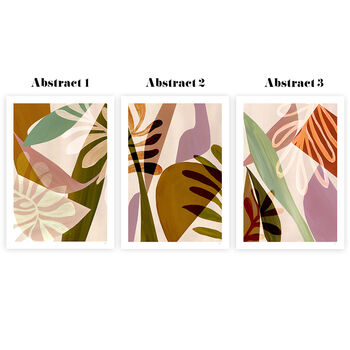Earth Tone Abstract Leaf Print Set Of Three, 8 of 12