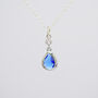 Sapphire Blue Long Teardrop Necklace, thumbnail 6 of 8