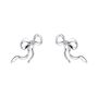 Silver Plated Ribbon Bow Crystal Stud Earrings, thumbnail 2 of 4