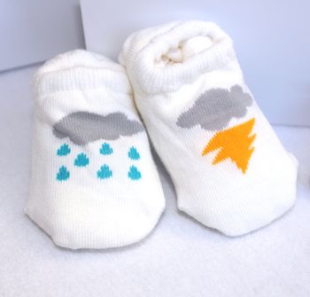 Organic Cloud Muslin And Sock Gift Set For Mum And Baby, 3 of 6
