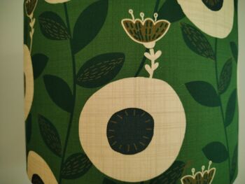 Green Floral Lampshade Handmade Fabric Lamp Shade Table Floor Or Ceiling Pendant, 4 of 11