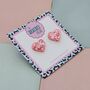 Love Heart Glitter Resin Stud Earrings Pink, Hot Pink, Red, Gold And Silver, thumbnail 6 of 12