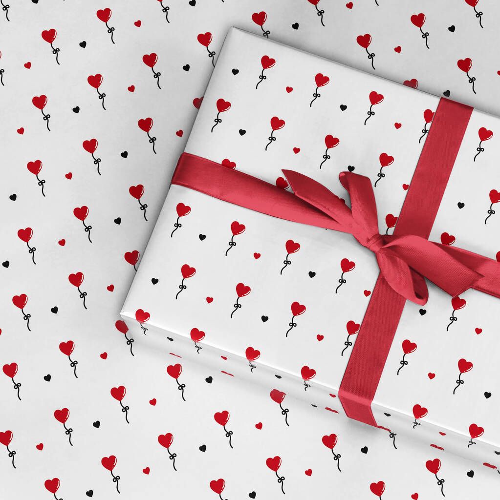 Heart Flower Wrapping Paper, Valentine Paper, 1 of 3