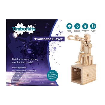 Trombone Player Wooden Toy Kit, 3 of 3