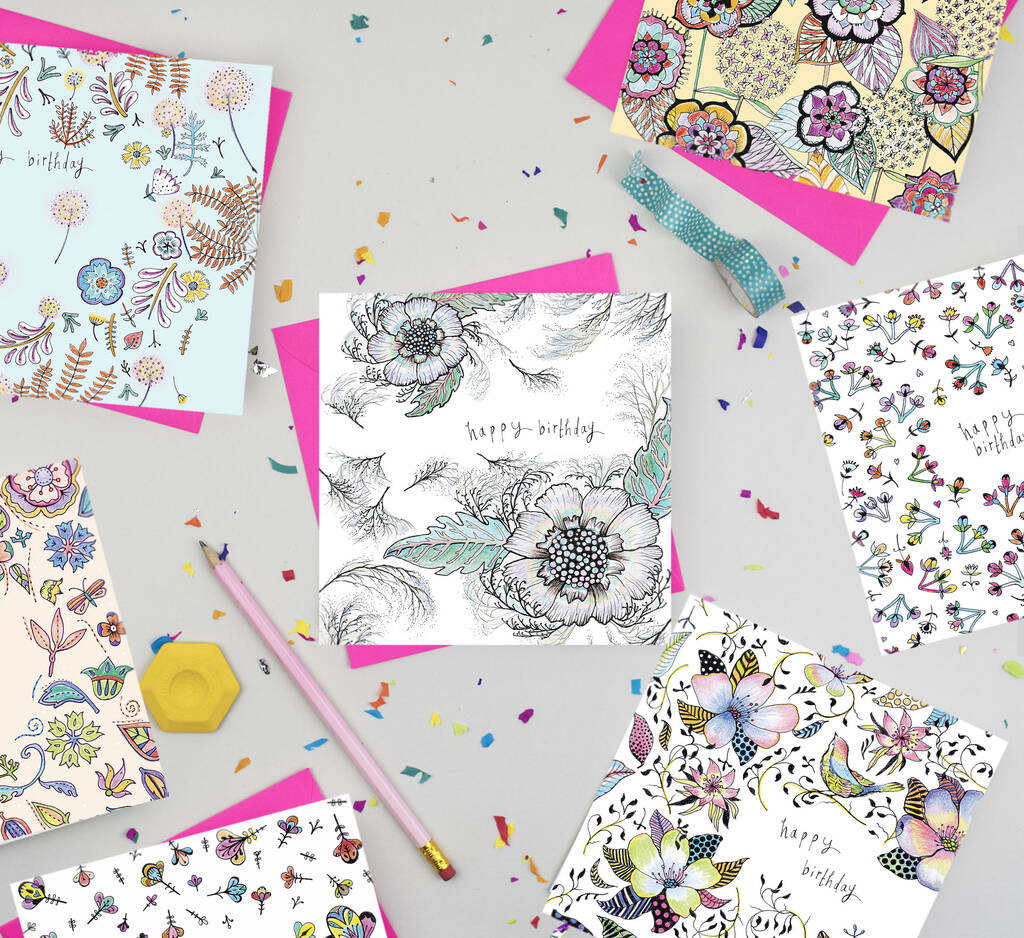 'Blossom Birthday' Mixed Pack Of Nine Cards, 1 of 10