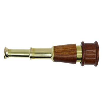 Seven Inch The Admiral Brass And Wood Telescope, 4 of 7