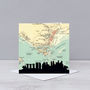Singapore Skyline With City Map Card, thumbnail 1 of 2