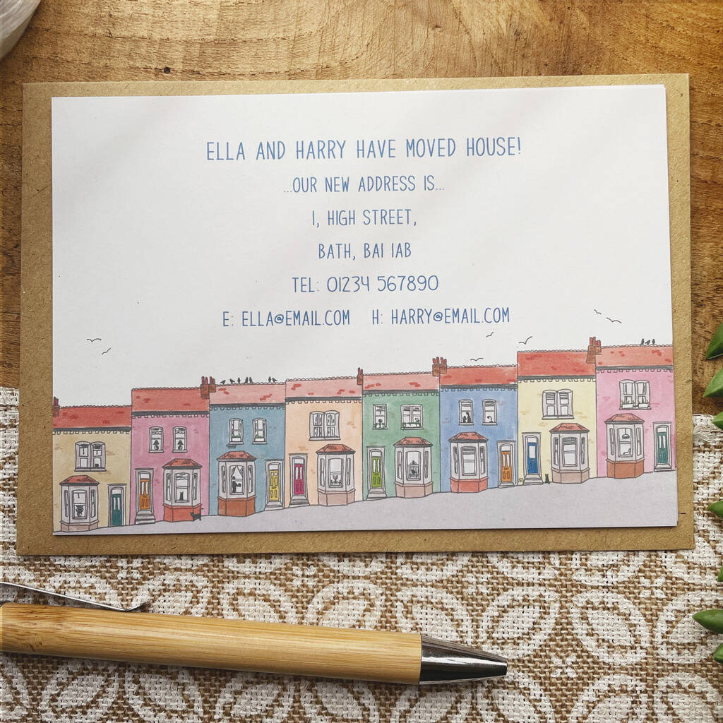 Colourful Houses Change Of Address Cards By Lunella ...