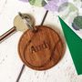 Tennis Ball Personalised Key Ring In Bamboo, thumbnail 1 of 3