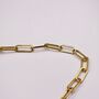 Cable Chain 18 K Gold Plated Necklace, thumbnail 4 of 6