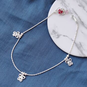 Butterfly Charm Indian Payal Anklet, 6 of 6