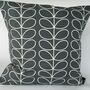 Orla Keily Grey Linear Stem Cushion Cover, thumbnail 1 of 6