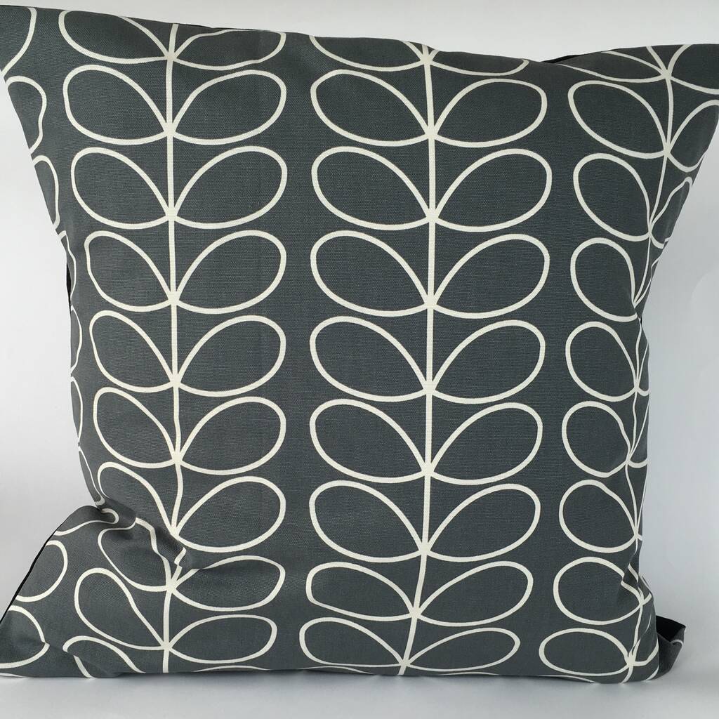 Orla Keily Grey Linear Stem Cushion Cover, 1 of 6