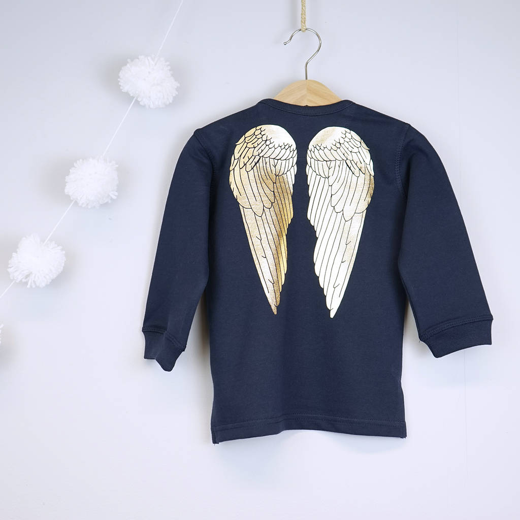 angel wings baby and children's christmas jumper by sparks and ...