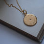 Birthstone Latitude And Longitude Necklace In Gold, thumbnail 5 of 6