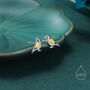 Goldfinch Bird Stud Earrings In Sterling Silver, thumbnail 1 of 12