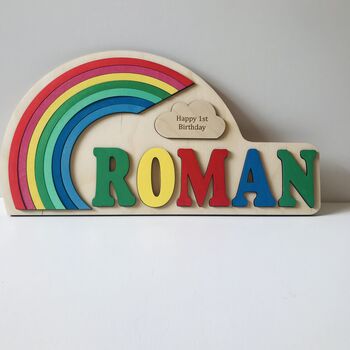 Rainbow Personalised Name Puzzle, 3 of 5