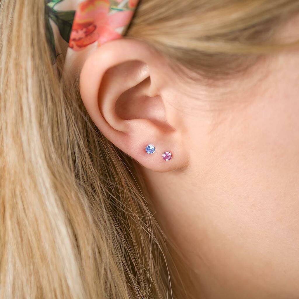 Sterling Silver Personalised Birthstone Earrings By Bloom Boutique