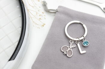 Personalised Tennis Keyring Squash Player Gift, 5 of 7