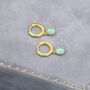 Sterling Silver Dangling Green Opal Oval Hoop Earrings, thumbnail 4 of 11