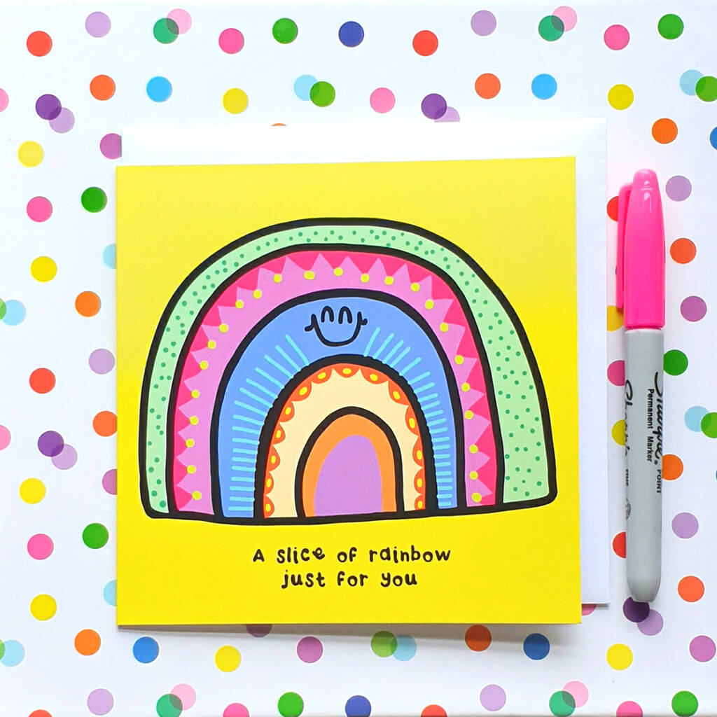 Slice Of Rainbow Greetings Card
