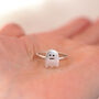 Ghost Ring In Silver And Black Diamonds, thumbnail 2 of 11