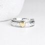 Personalised Sterling Silver Spinner Ring With Brass Heart – 6mm, thumbnail 2 of 8