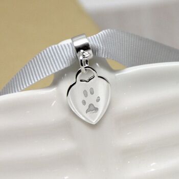 Personalised Heart Charm With Paw Prints, 3 of 8