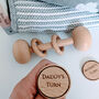 Personalised Wooden Rattle And Decision Coin's, thumbnail 2 of 4