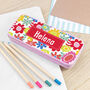 Personalised Girl's Patterned Pink Pencil Case Tin, thumbnail 5 of 11