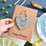 Personalised Dad Daddy Heart Birthday Card Wooden, thumbnail 1 of 2