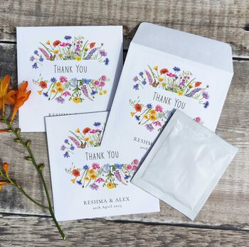 10 Wildflower Seed Packet Wedding Favours Thank You, 5 of 7