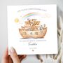 Noah's Ark Rainbow Christening Card, Animals Baptism Card, Any Relationship, thumbnail 1 of 2